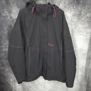 Marker Ski Jacket Womens 16 Gray Pink Snowboard Hooded Recco